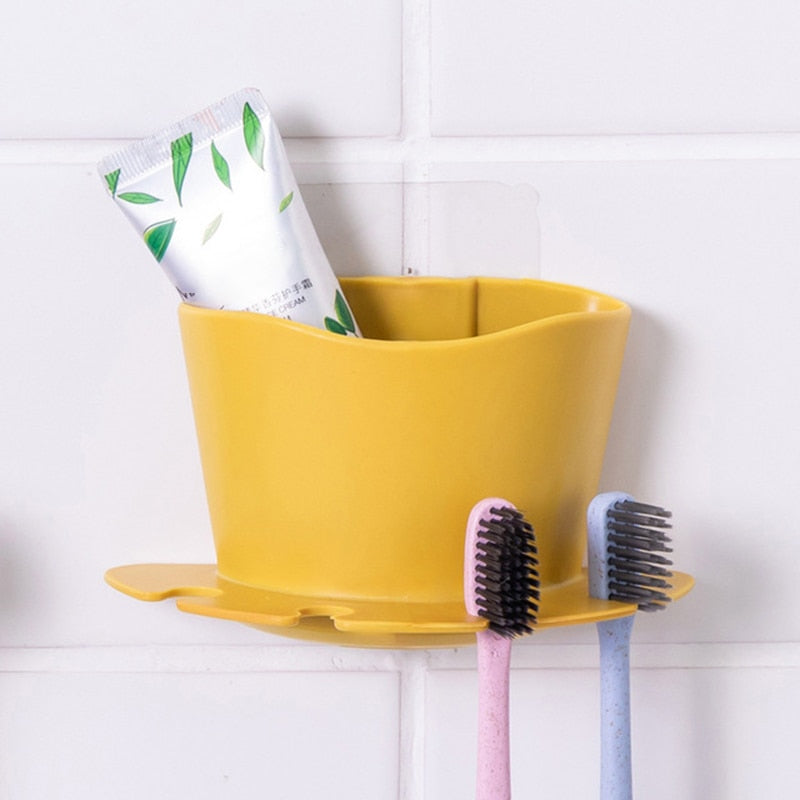 Toothbrush Holder Non-perforated Paste Tooth Holder Razor Bathroom Wall-mounted Brushing And Washing Face Multifunctional Rack - V.I.P Digital Presence