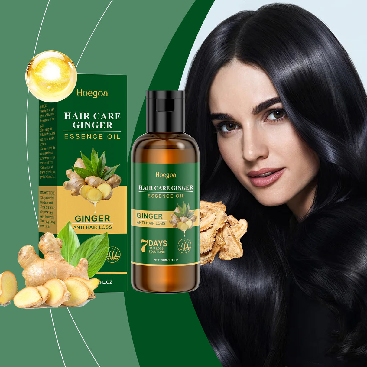 Ginger Hair Care Essential Oil Mild Ingredients Herbal Ginger Nourishes Hair Soft Beautiful Essential Oil - V.I.P Digital Presence