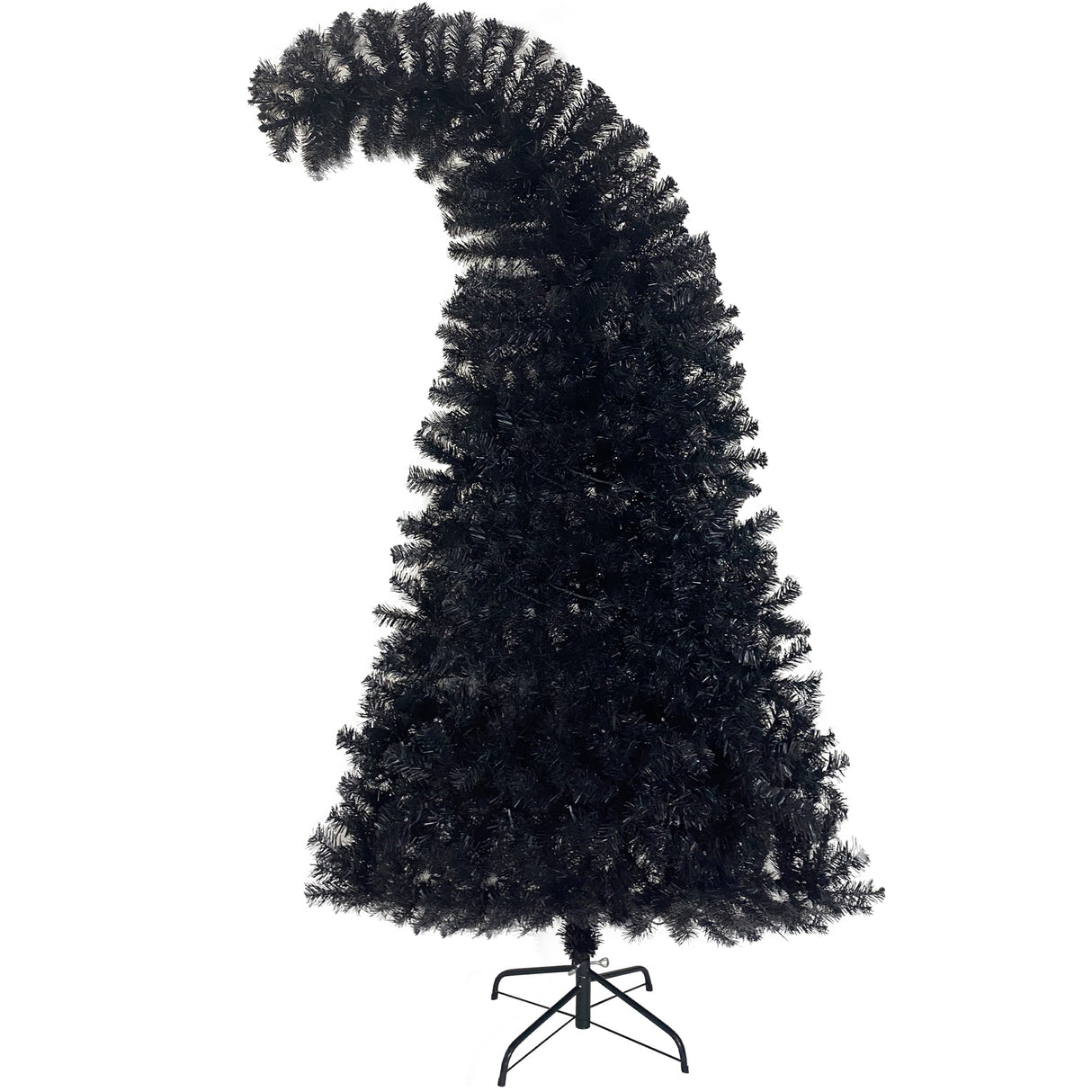 6FT artificial fir curved top Halloween tree, with 1080 lush branch tips and 300 LED lights in a Christmas and Halloween style - V.I.P Digital Presence