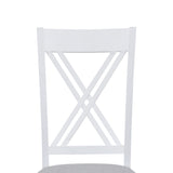TOPMAX Rustic Minimalist Wood 5-Piece Dining Table Set with 4 X-Back Chairs for Small Places  White