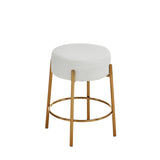 24 inch high circular bar stool, set of two - modern cushioned dining stool - including sturdy hardware support legs - V.I.P Digital Presence