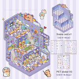 Landscape stickers large 3D stereoscopic scene collage miniature scene ledger stickers DIY stickers