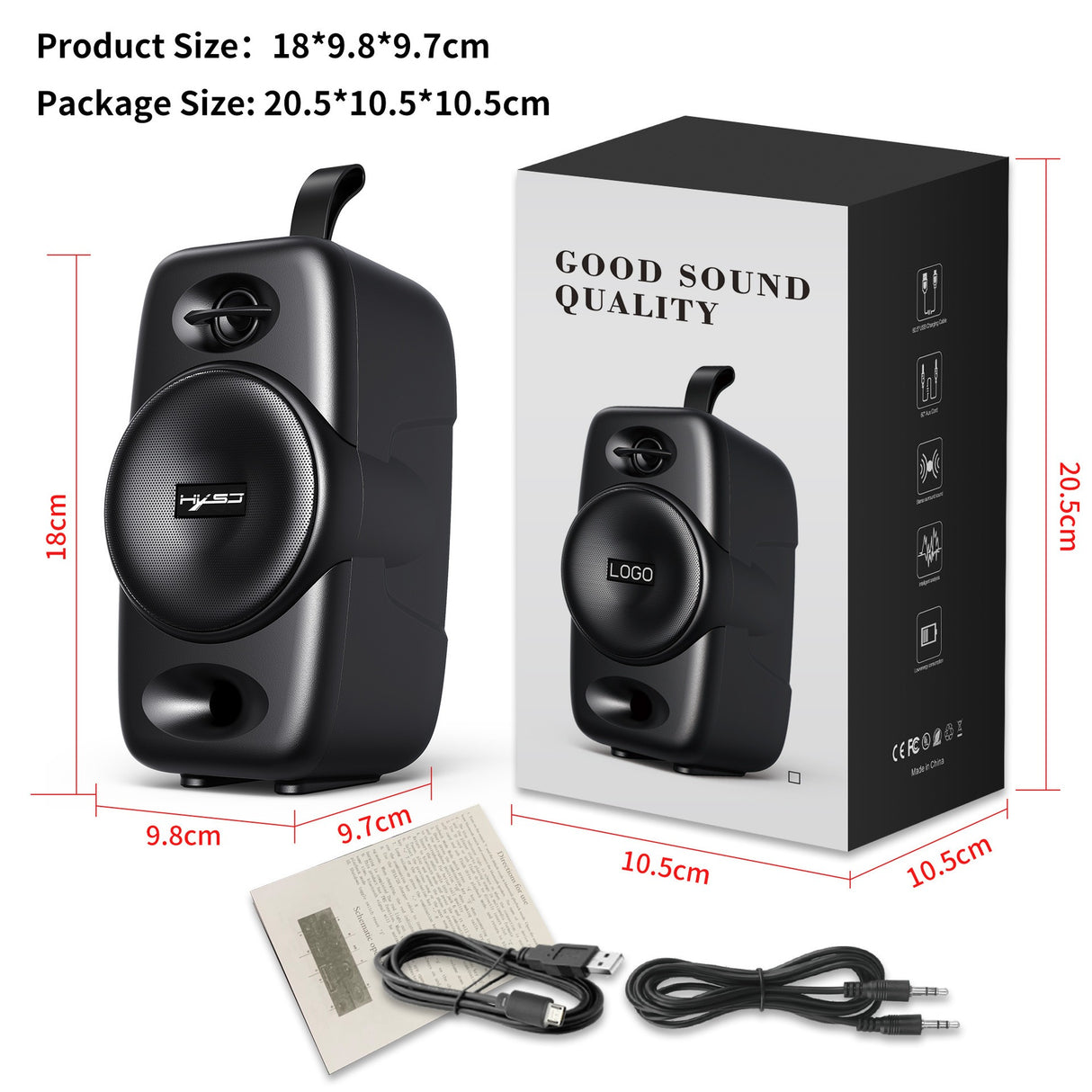 Mobile Bluetooth 5.0 speaker desktop wireless speaker subwoofer built-in 2000mAh speaker supports TWS - V.I.P Digital Presence