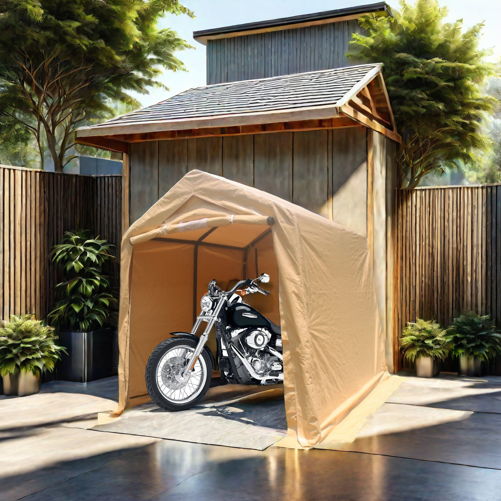 7x12ft Outdoor Portable Gazebo Storage Shelter Shed with 2 Roll up Zipper Doors & Vents Carport - V.I.P Digital Presence