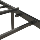 Full Size Bed Frame with Charging Station, Upholstered Headboard, Metal Platform, Grey - V.I.P Digital Presence