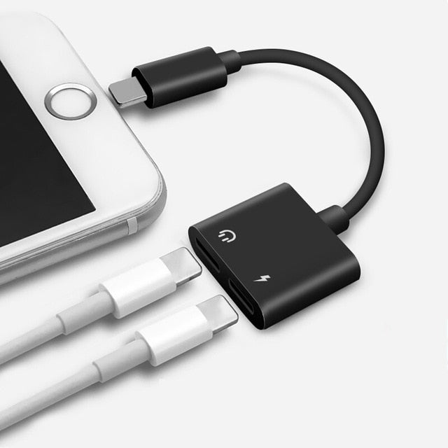 udio Adapter Charger Cable For iPhone X 8 Dual Headphone Aux cable for Lightning Converter For iPhone 10 Charging Splitter - V.I.P Digital Presence