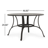 Outdoor Cast Aluminum Circular Dining Table, Bronze - V.I.P Digital Presence