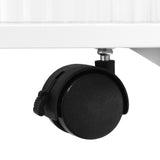 Stylish mobile desk with lockable wheels,bedside table with 5mm thick grooved tempered glass and gold round bars ，black - V.I.P Digital Presence