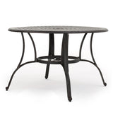 Outdoor Cast Aluminum Circular Dining Table, Bronze - V.I.P Digital Presence