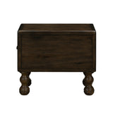 Solid wood end table, rectangular 23.6 inch narrow edge table with drawers, vintage bedside table, Espresso - V.I.P Digital Presence