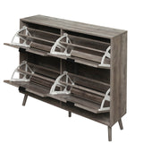 4 Door Shoe Rack, Freestanding Modern Shoe Storage Cabinet, for Entryway - V.I.P Digital Presence