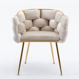 Luxury modern simple leisure velvet single sofa chair bedroom manicure table back chair beige - V.I.P Digital Presence