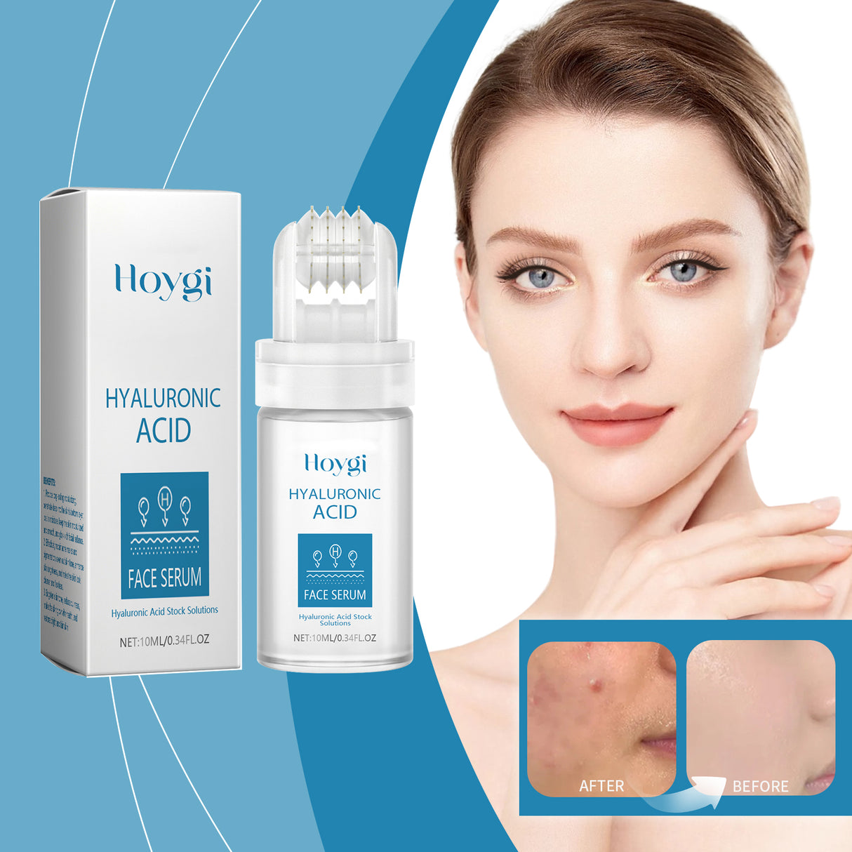 Hyaluronic Acid Face Serum, Radiant Facial Skin Improves Skin Pores And Hydrates