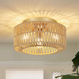 Boho Light Fixtures Ceiling Mount 3-Light Farmhouse Rattan Ceiling Light Fixture Flush Mount Ceiling Light with Hand-Woven Shade - V.I.P Digital Presence