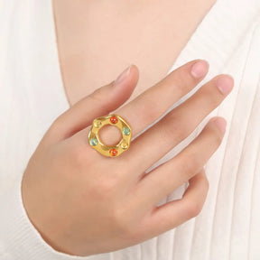 Titanium Steel Glass Bead Ring - V.I.P Digital Presence