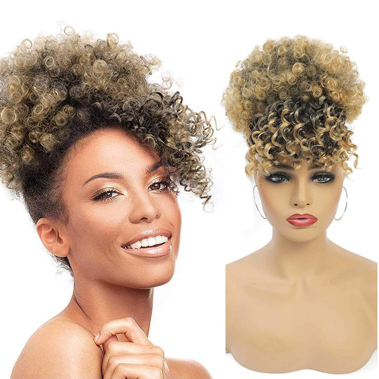 European and American Explosive Wig Bangs Contract African Fluffy Caterpillar Small Roll Contract - V.I.P Digital Presence