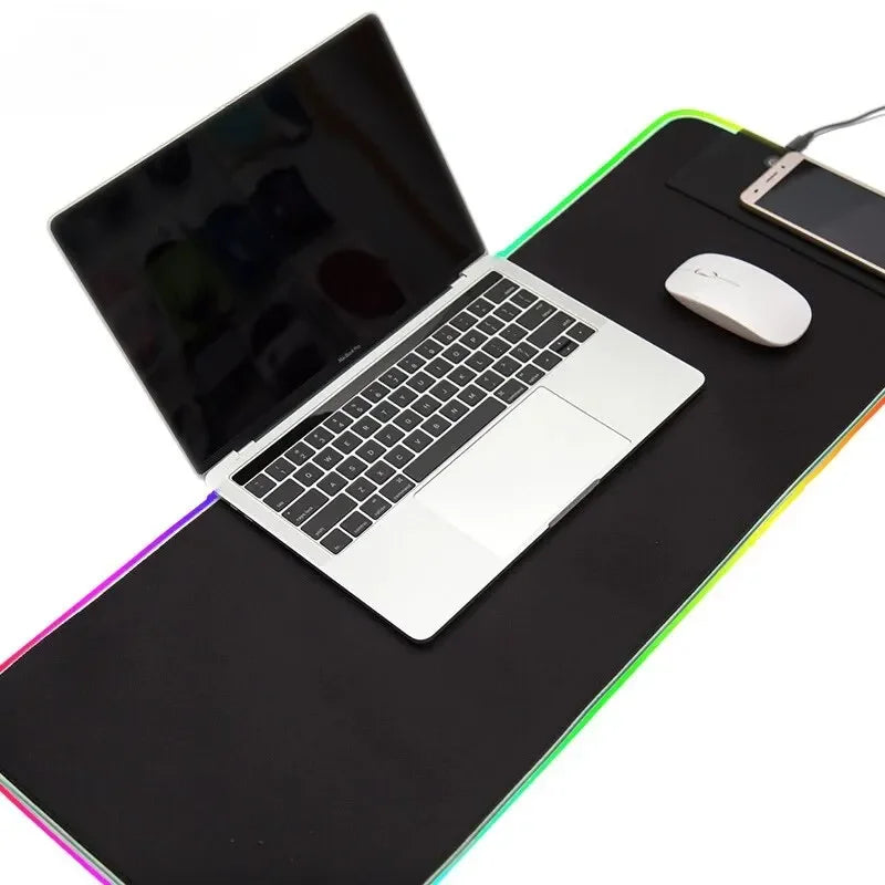 1Pc Fashion Large Gaming Office Work Mouse Pad Light Modes Touch Control Extended Soft Computer Keyboard Mat NonSlip Rubber Base