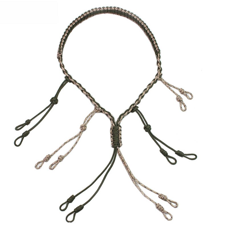Hunting Decoy Rope Hunting Duck Call Lanyard Cord Hunter Game Whistle Lanyard Hunting Decoy Rope with 12 Adjustable Loops Rings - V.I.P Digital Presence