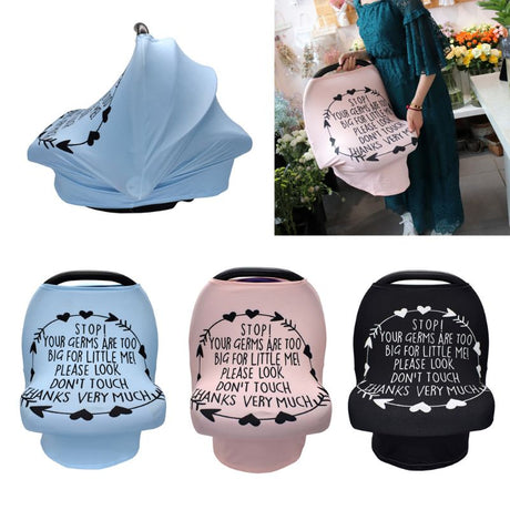 Nursing Cover Breastfeeding Scarf with Safety Warning No Touching Sign Baby Car Seat Covers - V.I.P Digital Presence