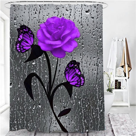 Hot HD Digital Printing Polyester Waterproof Polyester Flower Bathroom Hotel Shower Curtain - V.I.P Digital Presence