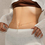 Sexy rhinestone puncture navel nail waist chain, sweet and cool summer body chain - V.I.P Digital Presence
