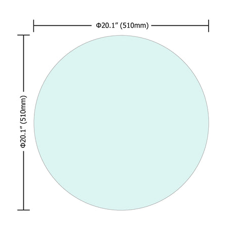 20" Inch Round Tempered Glass Table Top Clear Glass 1/4" Inch Thick Round Polished Edge - V.I.P Digital Presence