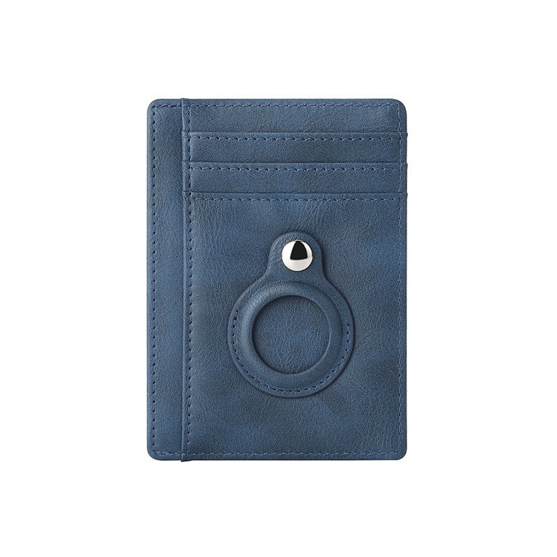AirTag multi-card slot Apple tracker anti-lost protective cover card bag anti-theft brush Crazy Horse PU leather RFID bag - V.I.P Digital Presence