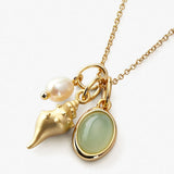 14K Gold-Plated Natural Crystal Conch Pendant Necklace - V.I.P Digital Presence