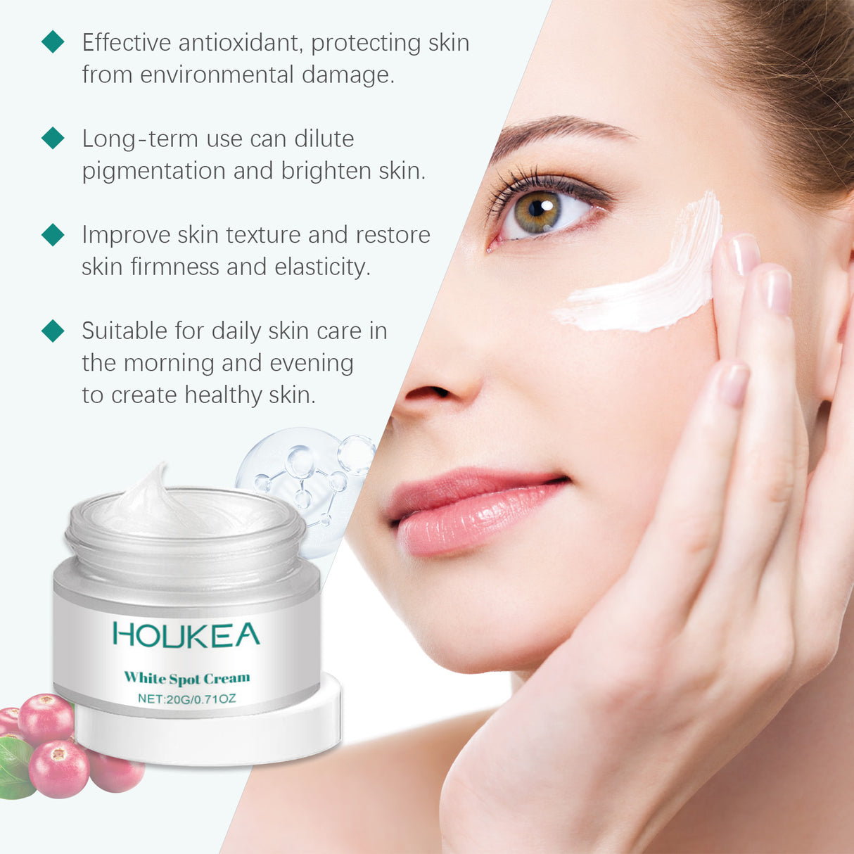 Crema hidratante que hidrata y realza la piel del rostro. Cuidado diario de la piel. Crema hidratante, iluminadora, suavizante y reafirmante.