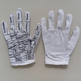 Acupoint diagram massage gloves cotton English acupoint diagram gloves for men and women TCM human body meridian gloves - V.I.P Digital Presence