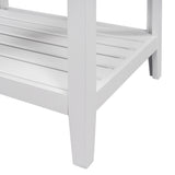 24" White Modern Sleek Bathroom Vanity Elegant Ceramic Sink with Solid Wood Frame Open Style Shelf - V.I.P Digital Presence