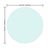 36" Inch Round Tempered Glass Table Top Clear Glass 1/4" Inch Thick Flat Polished Edge - V.I.P Digital Presence