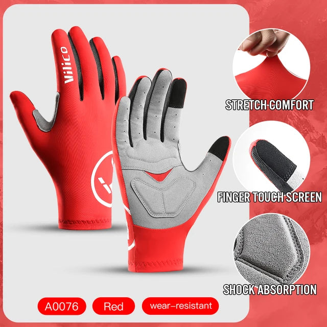 Guantes para ciclismo de montaña al aire libre con absorción de impactos y antideslizantes.