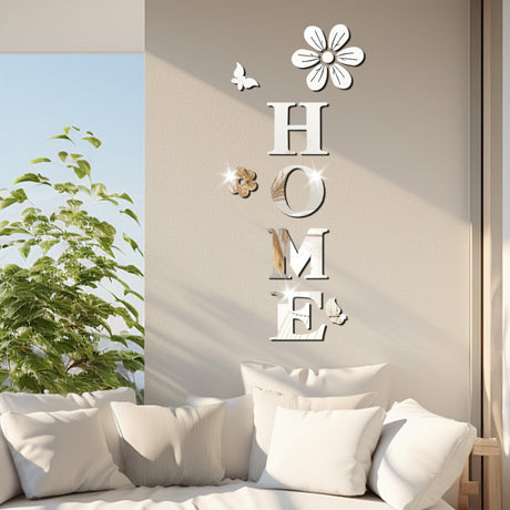 Acrylic mirror wall stickers flowers home decoration letters soft mirror self-adhesive wall stickers - V.I.P Digital Presence