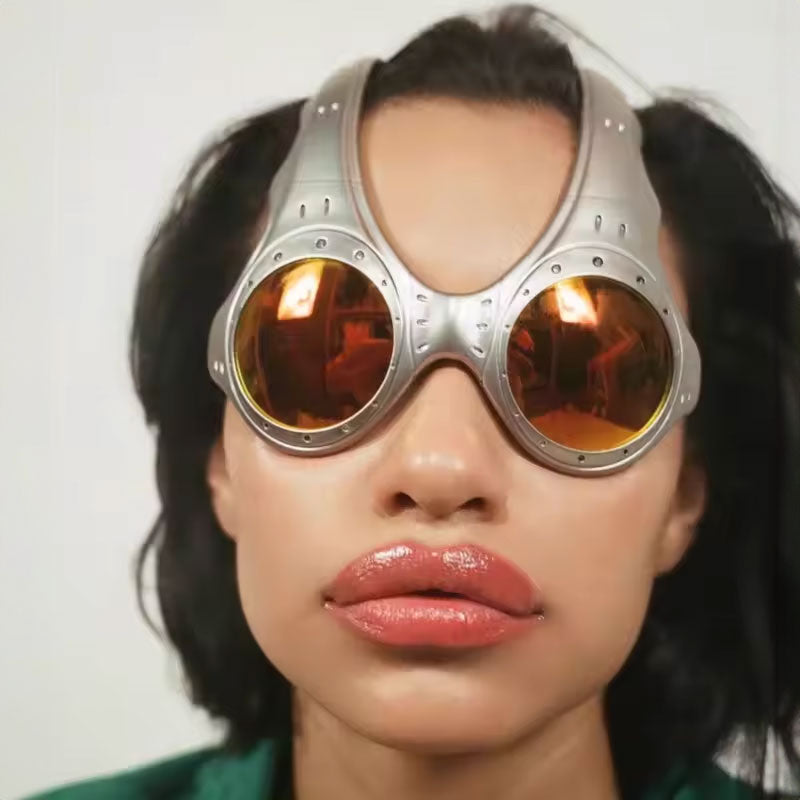 Unisex Over - The - Top Sunglasses. Ideal for outdoor cycling and sports. Fashionable retro - style metal - framed glasses. - V.I.P Digital Presence