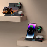 Wireless charging four in one folding clock charging dock suitable for wireless charging of Apple 14 mobile phones and watches - V.I.P Digital Presence
