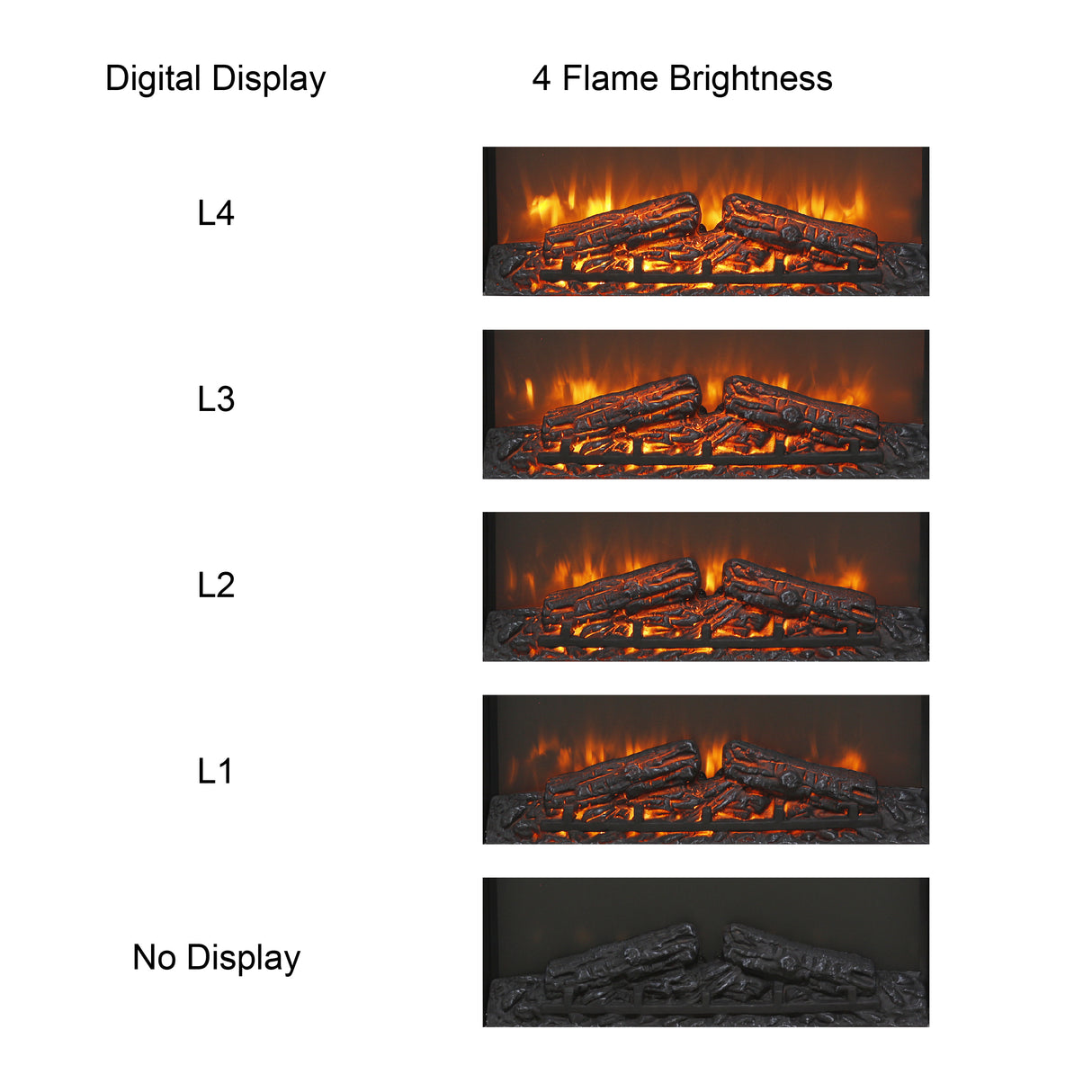 23 inch electric fireplace insert ultra thin heater with log set & realistic flame remote control - V.I.P Digital Presence