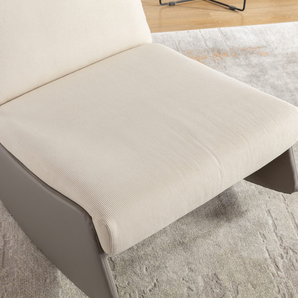 Modern rocking chair recliner, comfortable cushioned recliner with footstool, gray - V.I.P Digital Presence