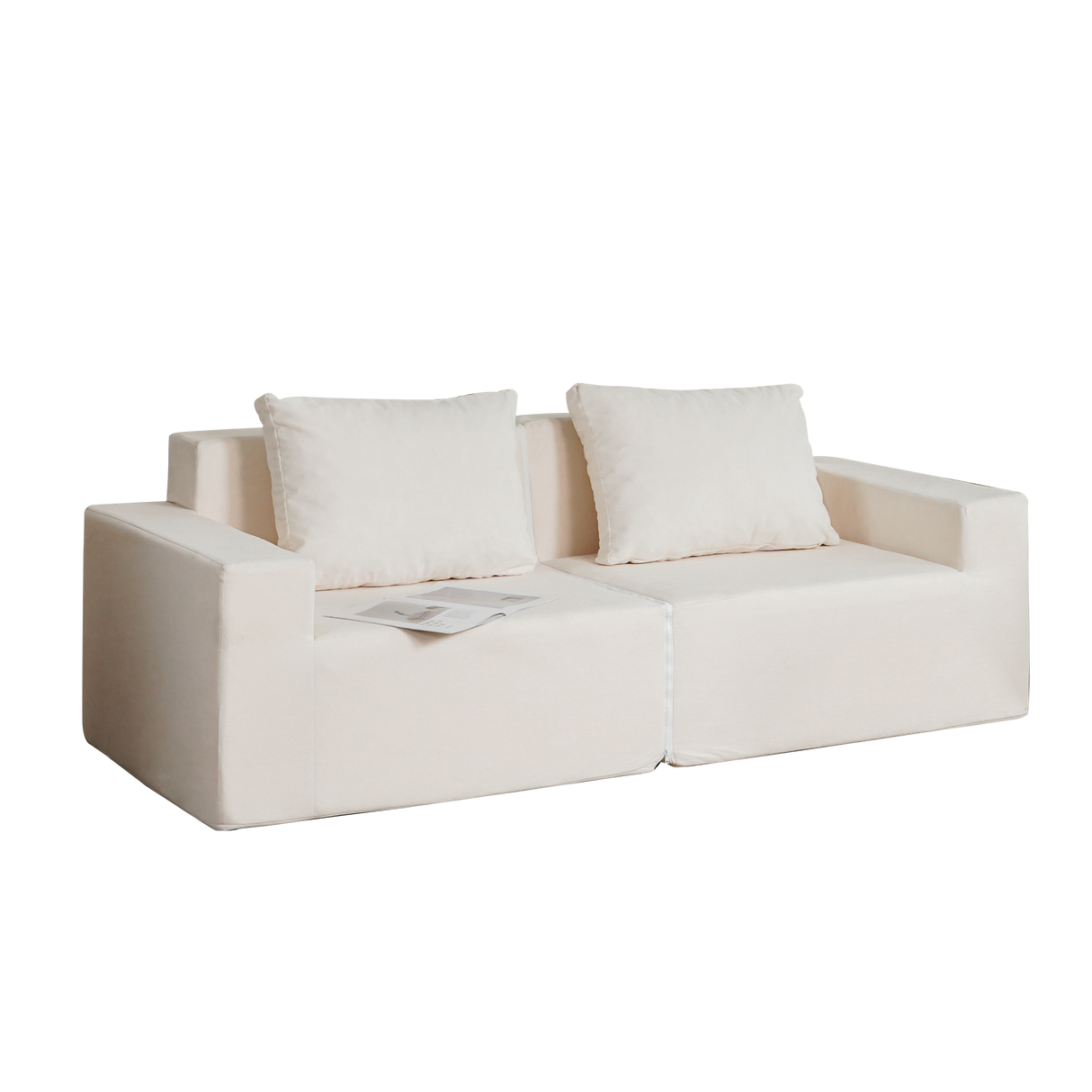 No Installation&Convertible Living room foam sofa chair Loveseat Twin Size with Armrests Removable and Machine Washable Cover - V.I.P Digital Presence