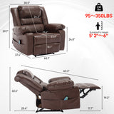 Breathable Leather Massage Recliner Chair Manual Living Room Reclining Sofa - V.I.P Digital Presence
