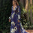 Winter New  Style V-Neck Long Sleeve Four-Way Stretch Printed Flared Dress - V.I.P Digital Presence