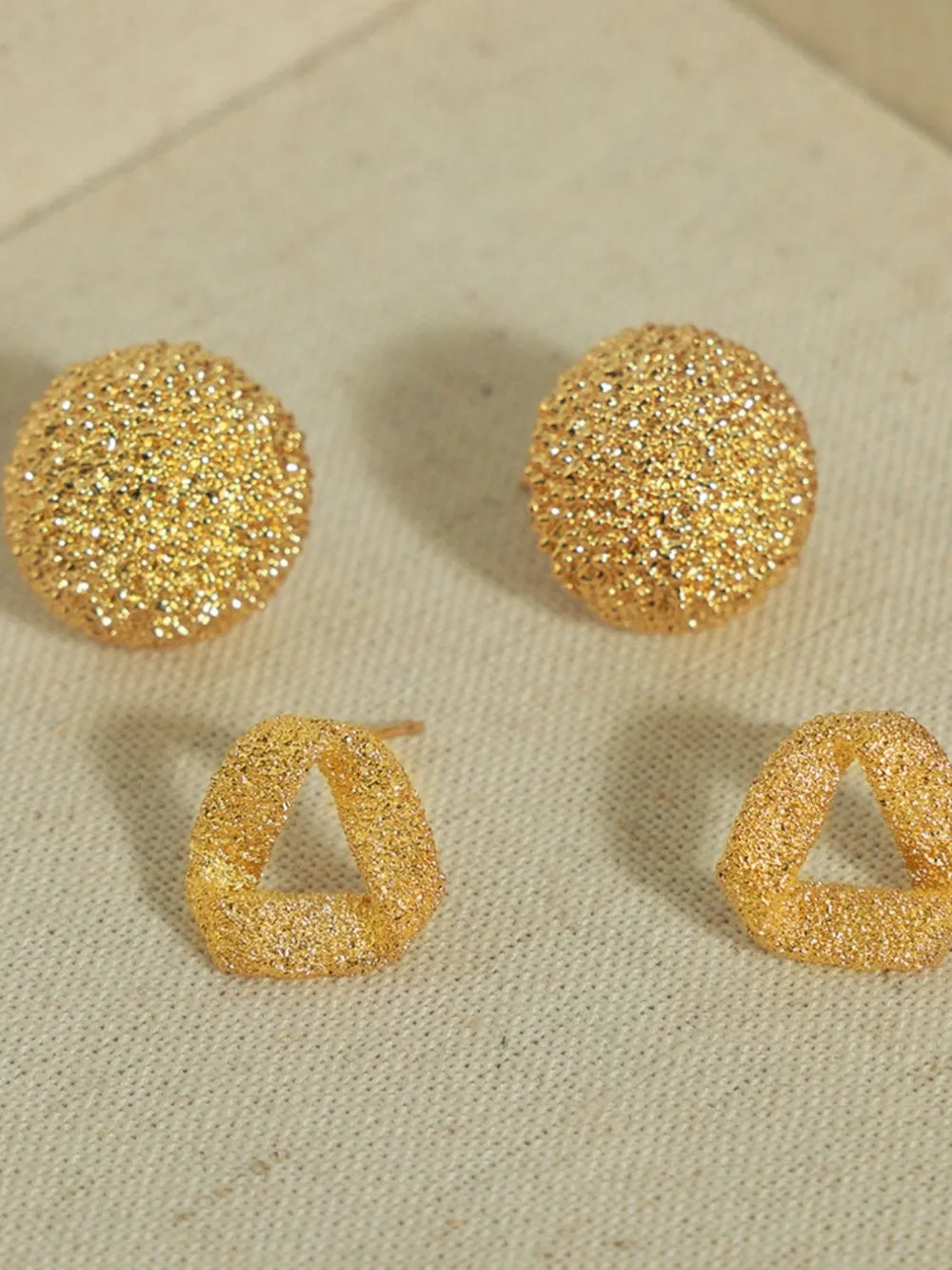 Gold-Plated Geometric Stud Earrings - V.I.P Digital Presence