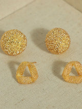 Gold-Plated Geometric Stud Earrings - V.I.P Digital Presence