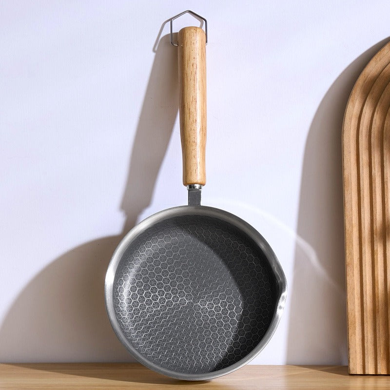 Stainless steel flat bottomed frying pan, non stick pan, deepening multifunctional mini frying pan for steak and eggs, small fry - V.I.P Digital Presence