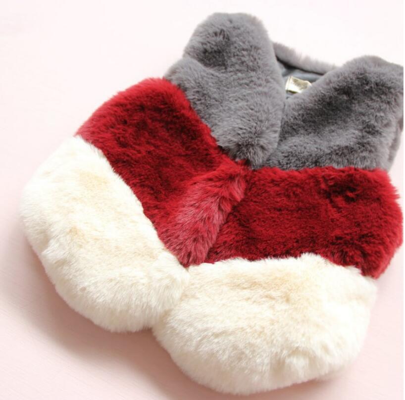 Melario Outerwear &amp; Coats Nueva Moda Otoño Invierno Chaleco Grueso y Cálido de Piel Sintética Lindo Chaleco de Cuello en V de Piel con Retazos Ropa para Niñas 