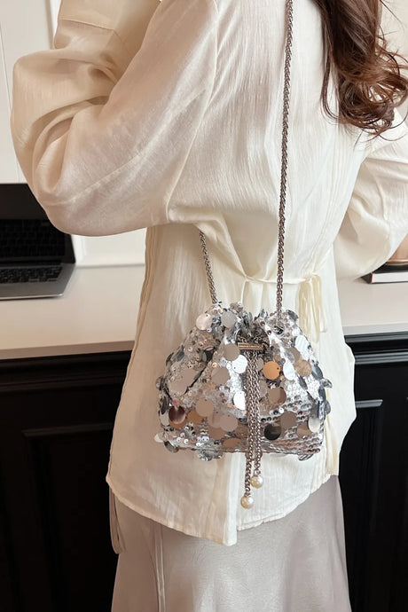 Drawstring Sequin Crossbody Bag - V.I.P Digital Presence
