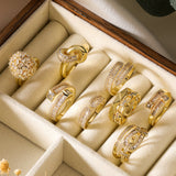 European and American luxury high-end ring for women, niche geometric opening ring, new - V.I.P Digital Presence