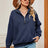 Autumn and winter new solid color zipper long sleeved loose pullover sweatshirt jacket for women - V.I.P Digital Presence