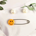 Imperdibles para bebés y niños, con forma de emoticono, de plástico, tamaño mediano, aproximadamente 40, tamaño grande, aproximadamente 55 mm. 