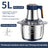 Electric Meat Grinders, 5L Food Processor, Stainless Steel Multifunctional Vegetable Slicer, Kitchen Chopper & Mixer - V.I.P Digital Presence